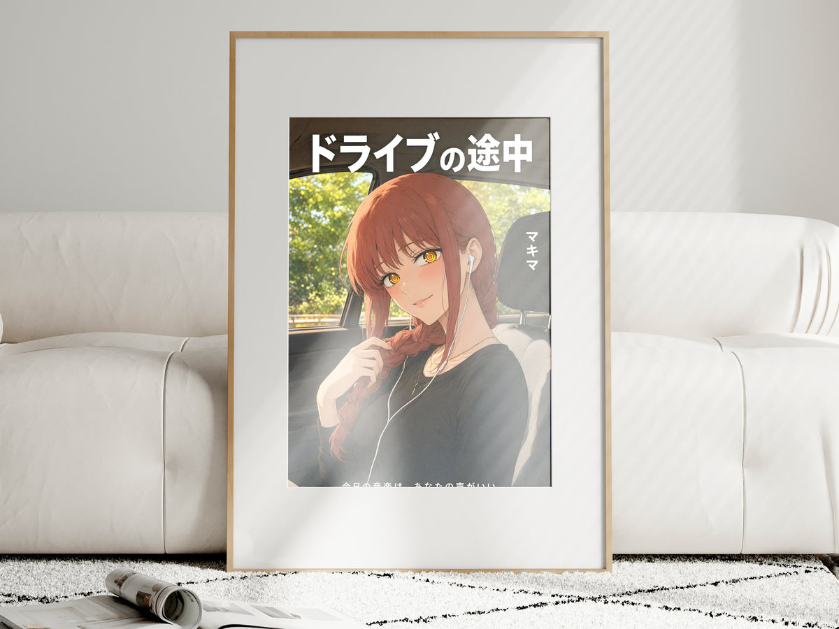Chainsaw Man Makima Road Trip Earbuds Anime Poster — i01463