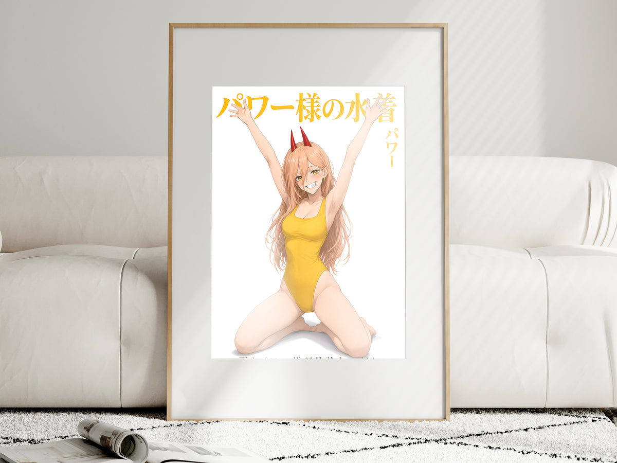 Chainsaw Man Power Yellow Swimsuit Cheer Anime Poster — i01463
