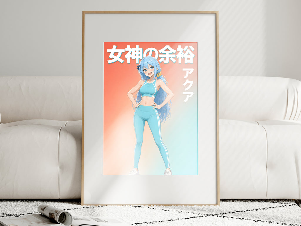 KonoSuba Aqua Teal Activewear Anime Poster — i01463