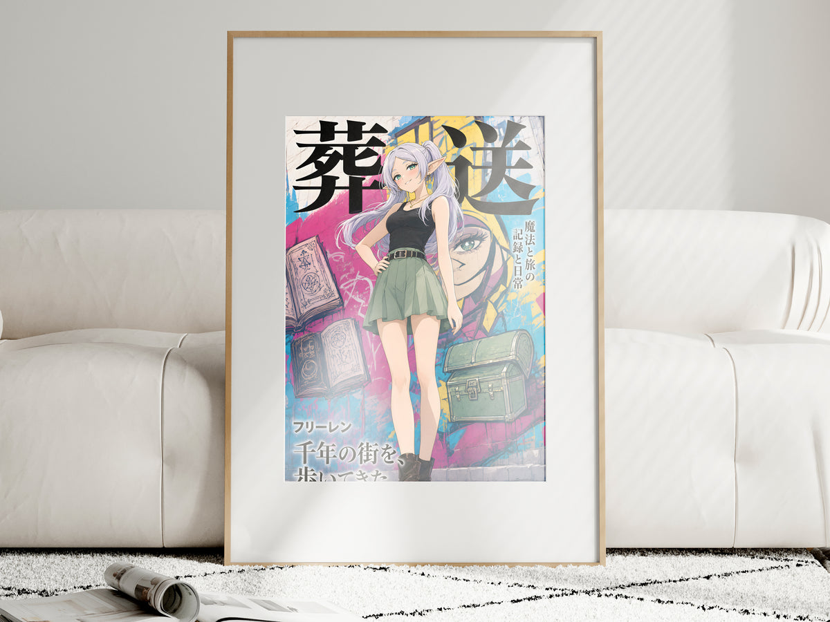 Frieren Graffiti Street Fashion Anime Poster — i01463