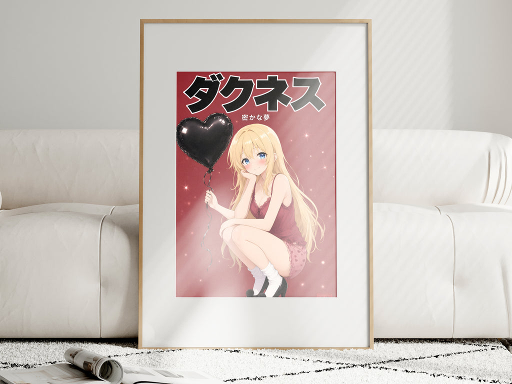Konosuba Darkness Black Heart Balloon Anime Poster — i01463