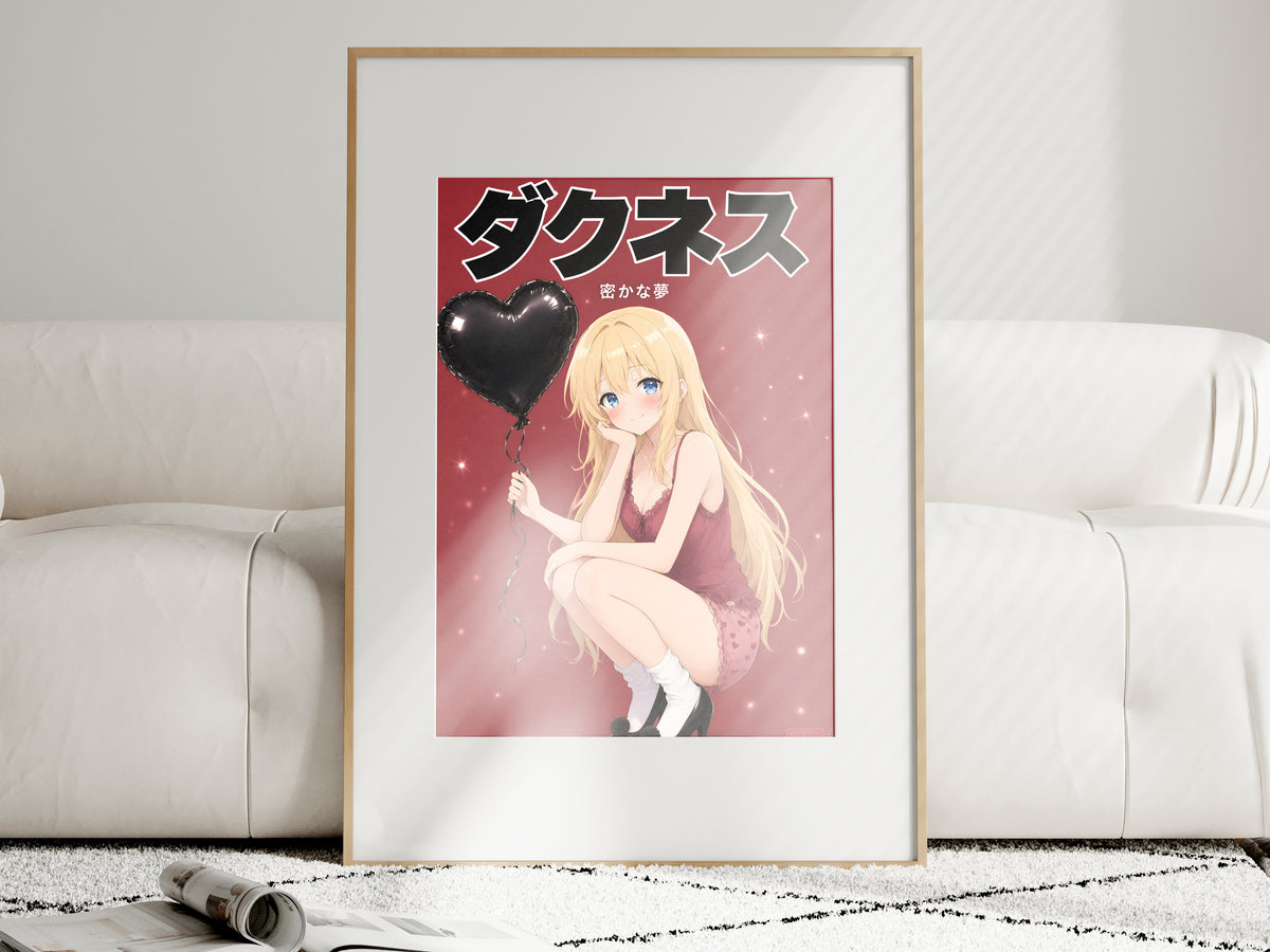 Konosuba Darkness Black Heart Balloon Anime Poster — i01463