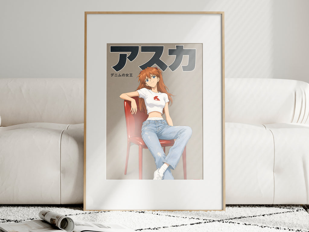 Evangelion Asuka Denim Studio Portrait Anime Poster — i01463