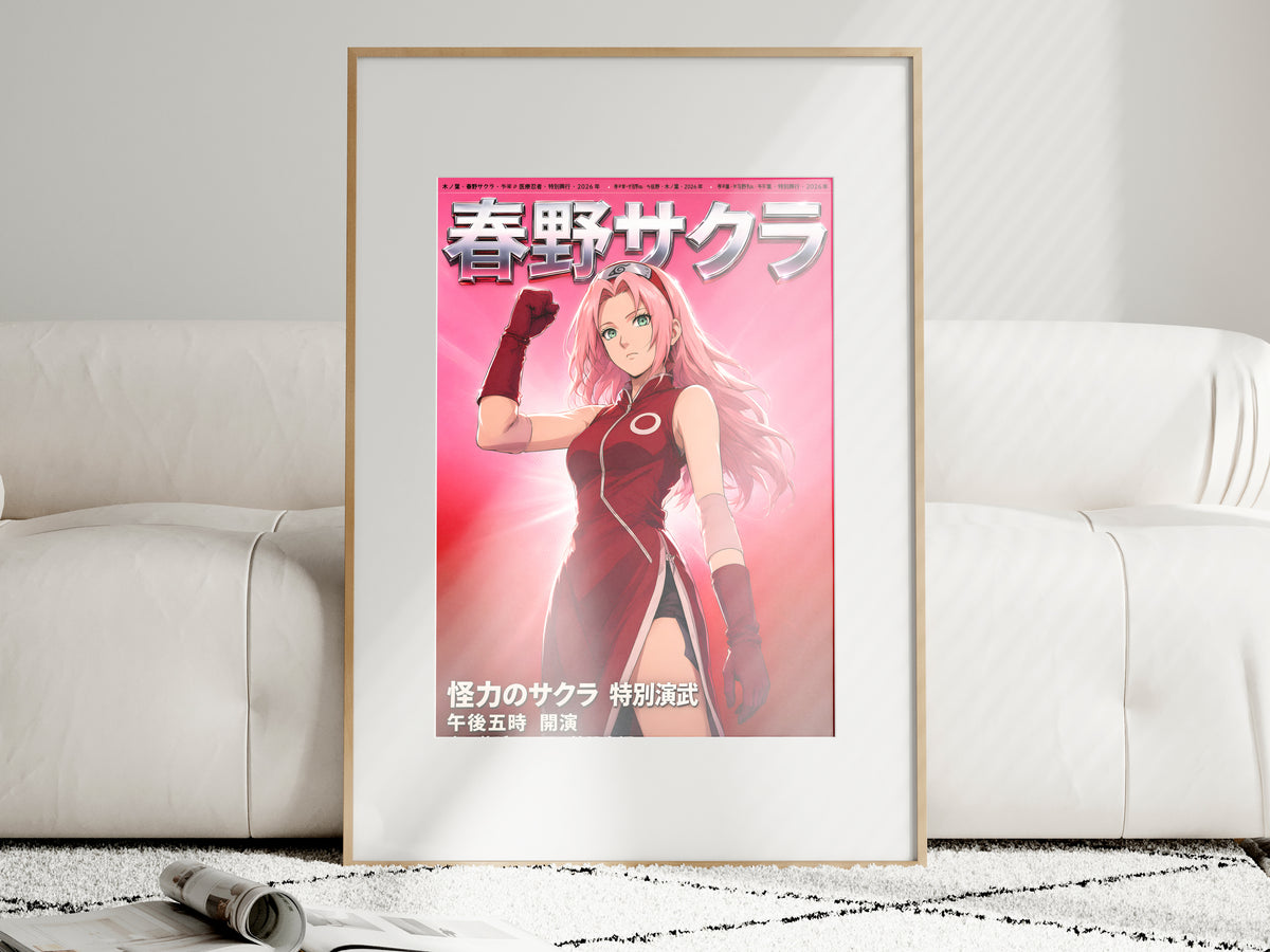 Naruto Sakura Red Chrome Portrait Anime Poster — i01463