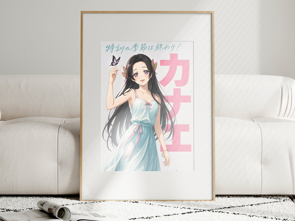 Demon Slayer Kanae Butterfly Pastel Dress Anime Poster — i01463