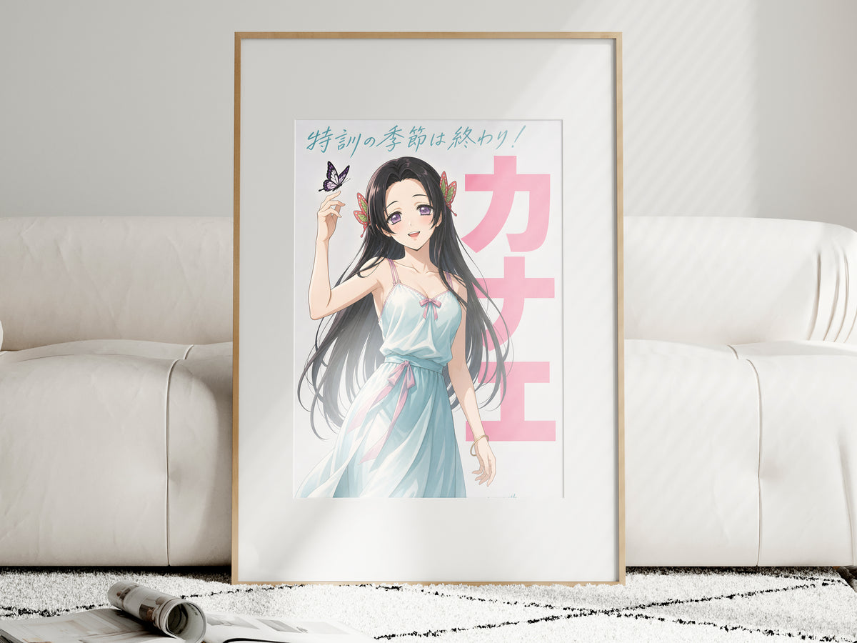 Demon Slayer Kanae Butterfly Pastel Dress Anime Poster — i01463