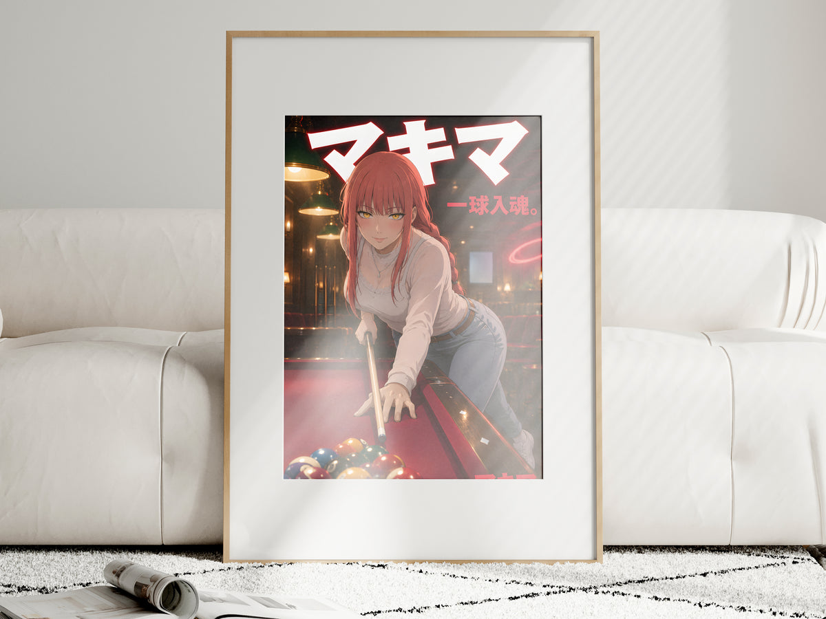 Chainsaw Man Makima Billiards Night Anime Poster — i01463