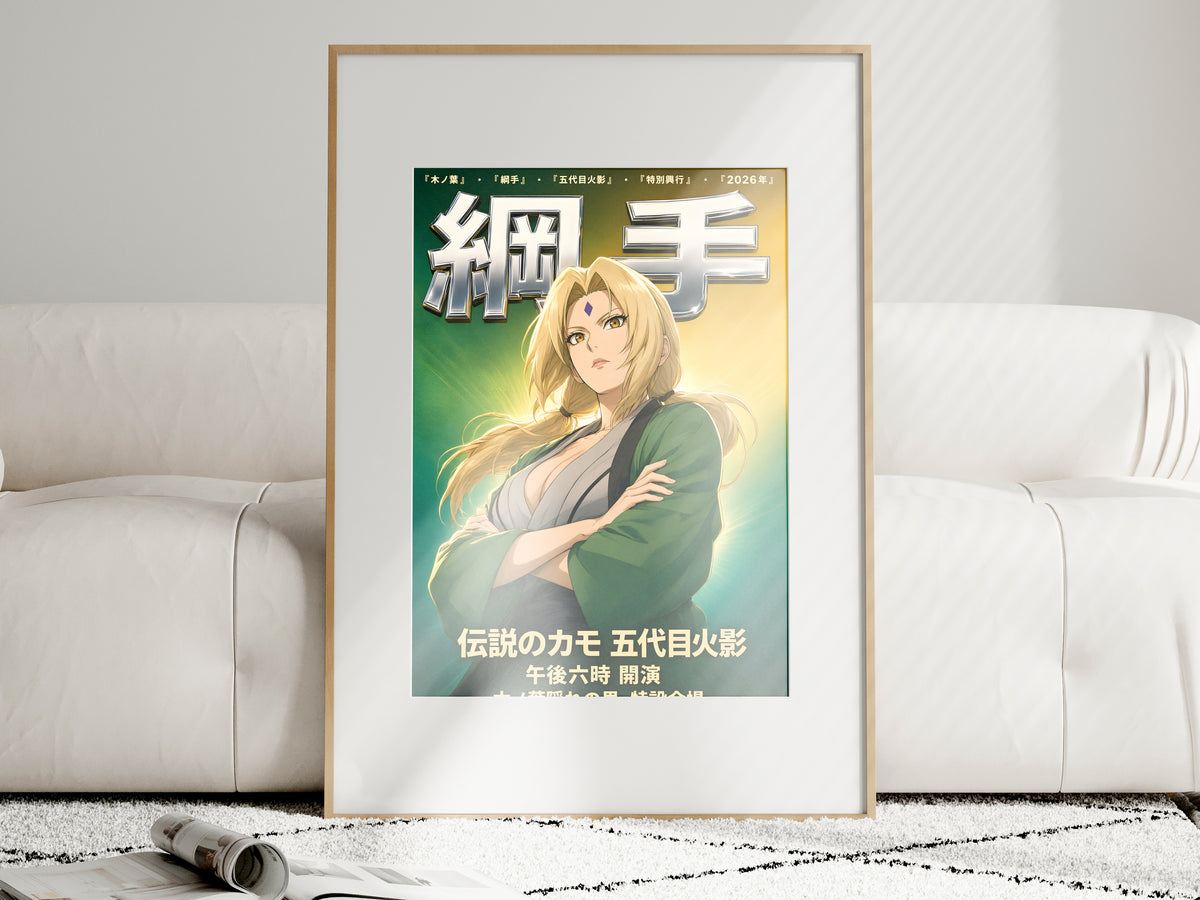 Naruto Tsunade Green Chrome Portrait Anime Poster — i01463
