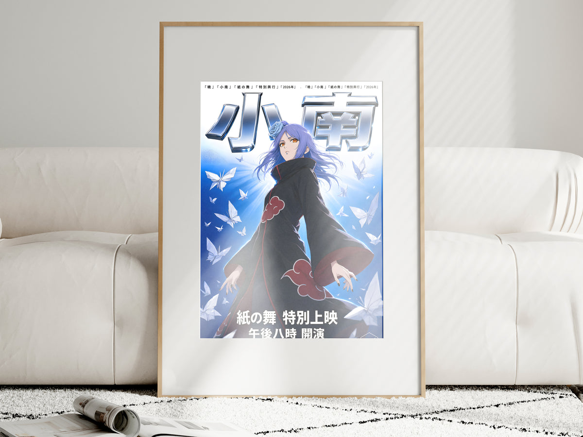 Naruto Konan Silver Chrome Paper Wings Anime Poster — i01463