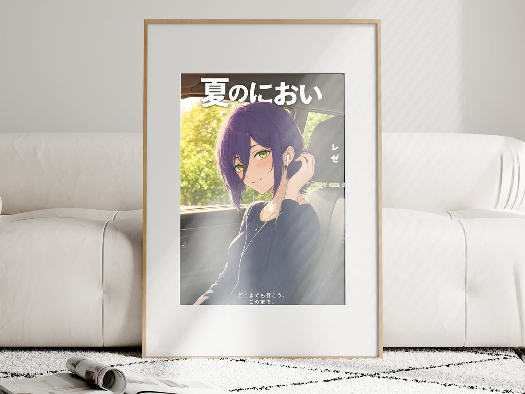 Chainsaw Man Reze Road Trip Earbuds Anime Poster — i01463
