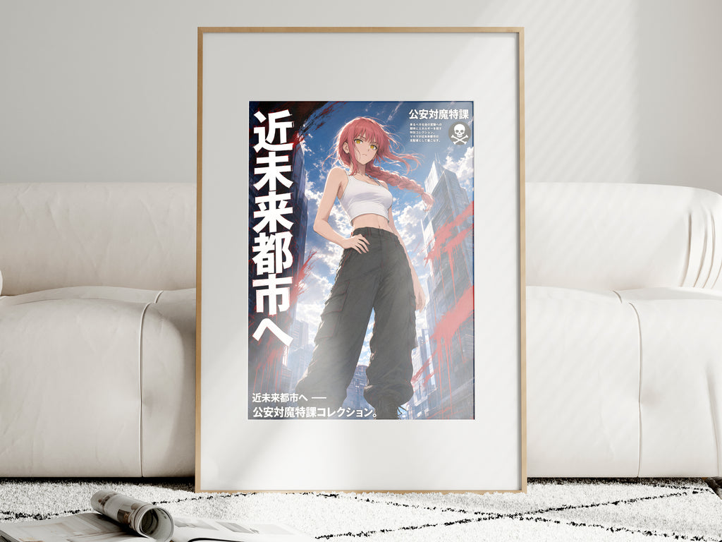 Chainsaw Man Makima Future City Streetwear Anime Poster — i01463