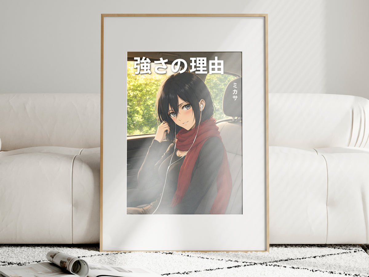 Attack on Titan Mikasa Sunlit Car Seat Anime Poster — i01463