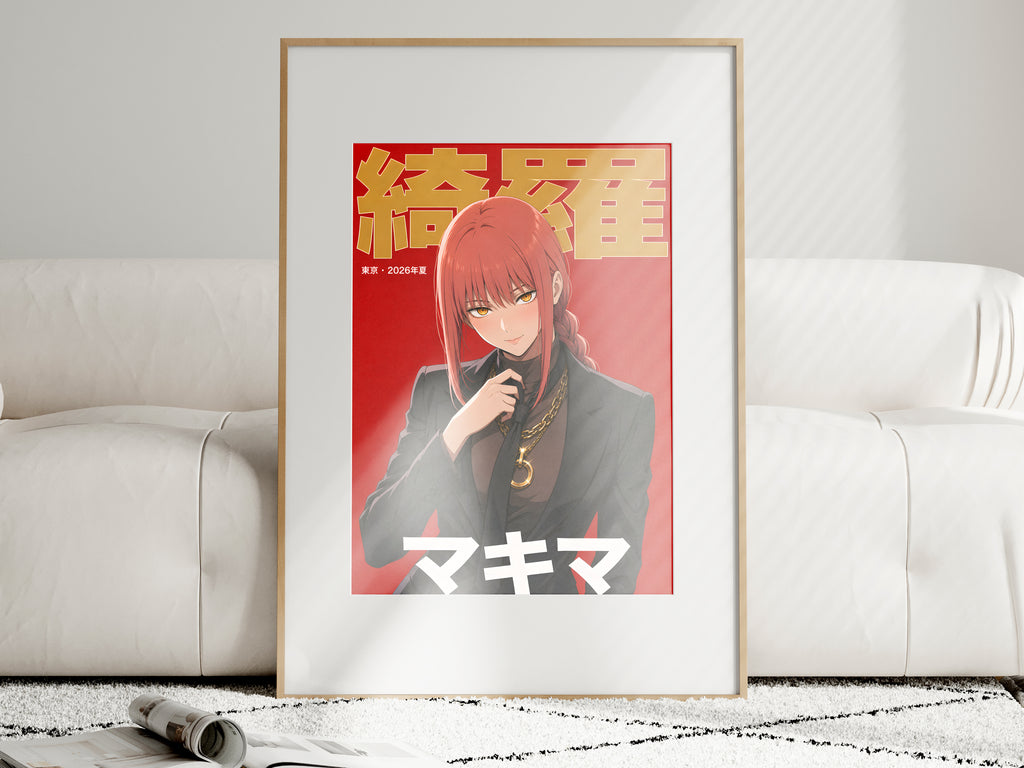 Chainsaw Man Makima Black Suit Editorial Anime Poster — i01463