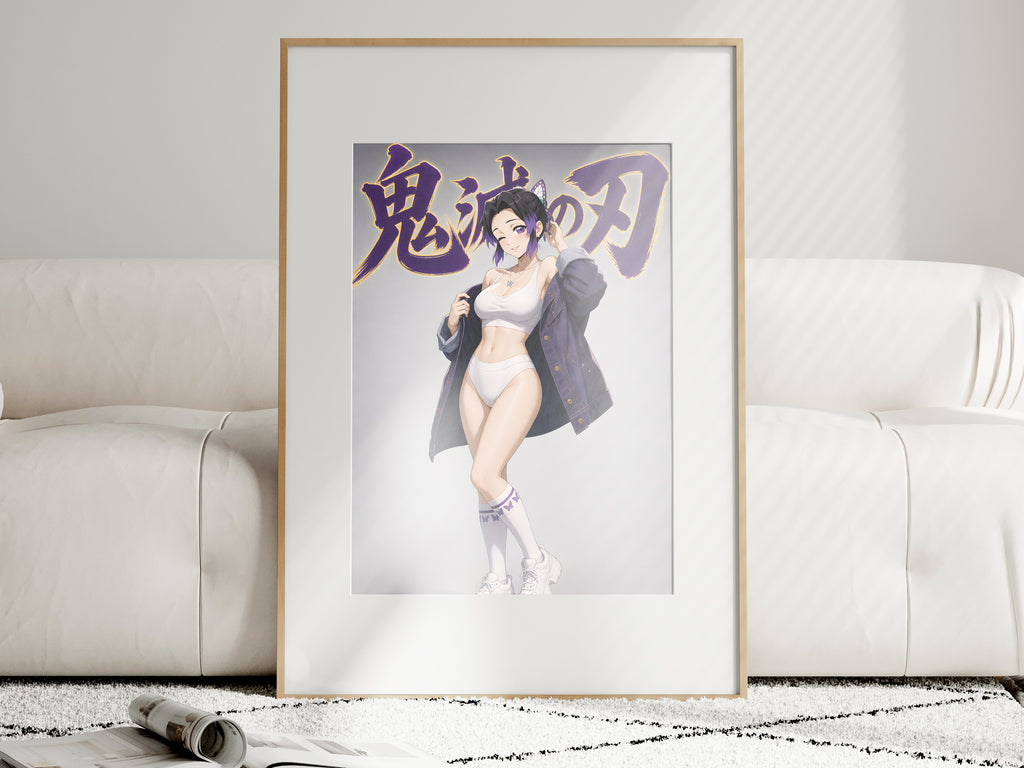 Demon Slayer Shinobu White Athletic Studio Anime Poster — i01463