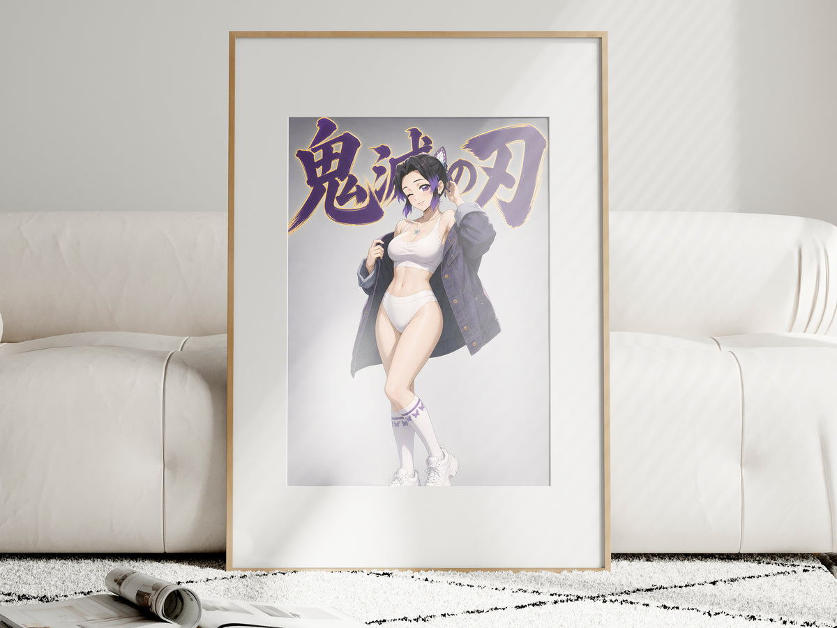 Demon Slayer Shinobu White Athletic Studio Anime Poster — i01463