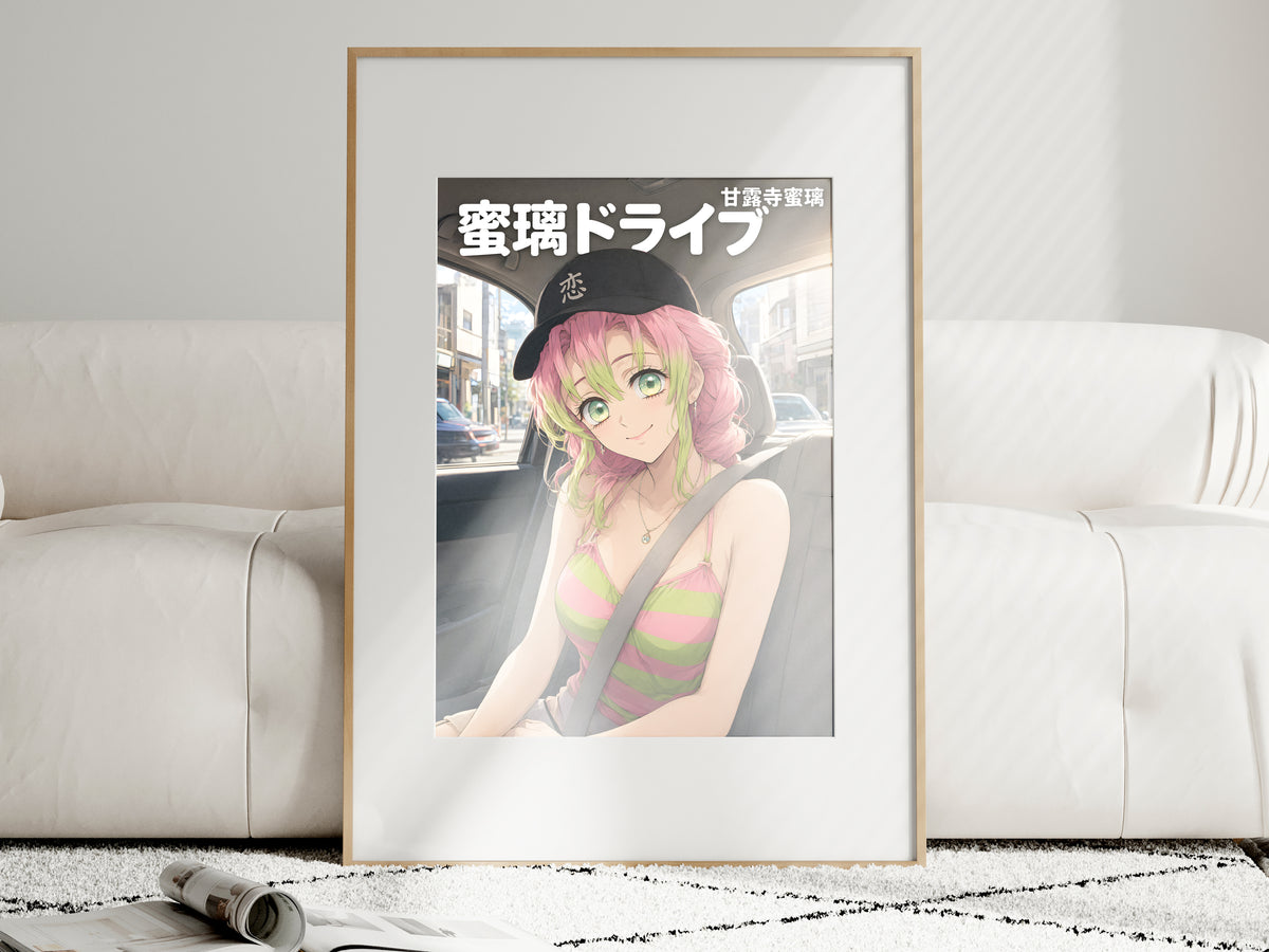 Demon Slayer Mitsuri Car Seat Portrait Anime Poster — i01463