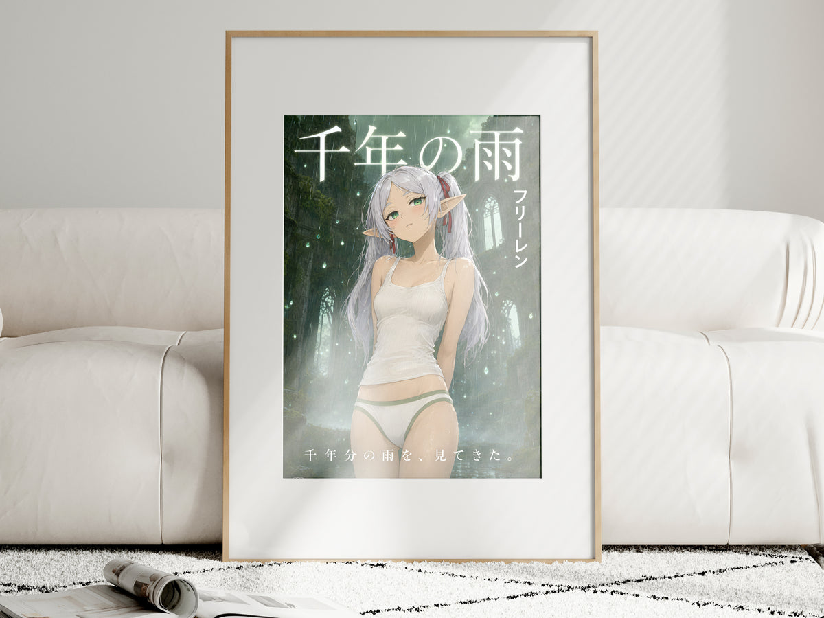 Frieren Rain Portrait Anime Poster — i01463