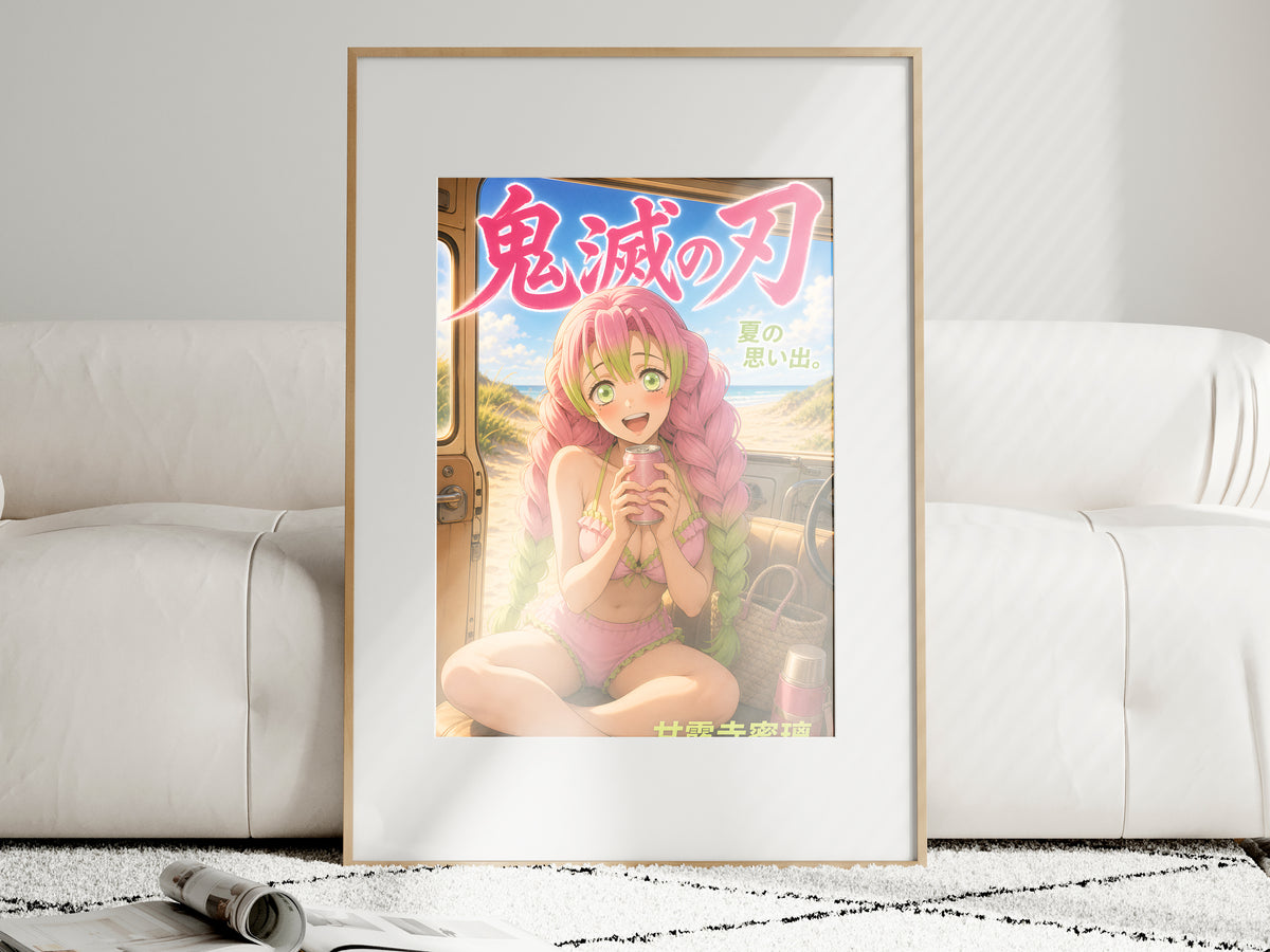Demon Slayer Mitsuri Summer Train Picnic Anime Poster — i01463