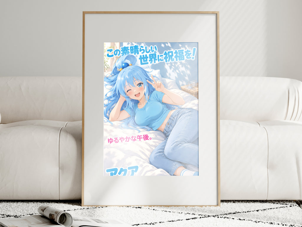 KonoSuba Aqua Sunlit Afternoon Anime Poster — i01463