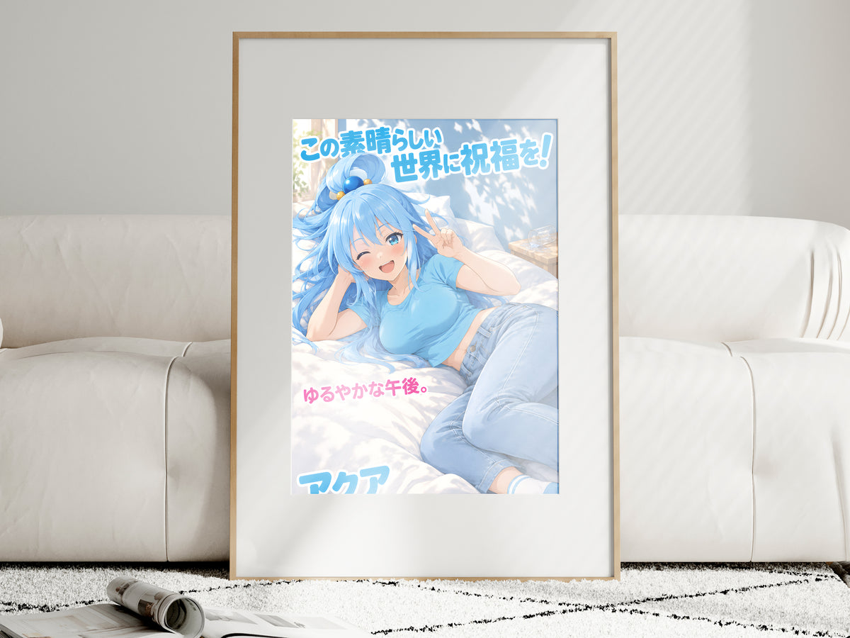 KonoSuba Aqua Sunlit Afternoon Anime Poster — i01463