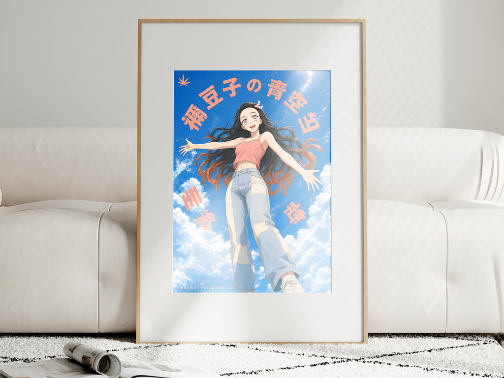 Demon Slayer Nezuko Kamado Sky Circle Anime Poster — i01463