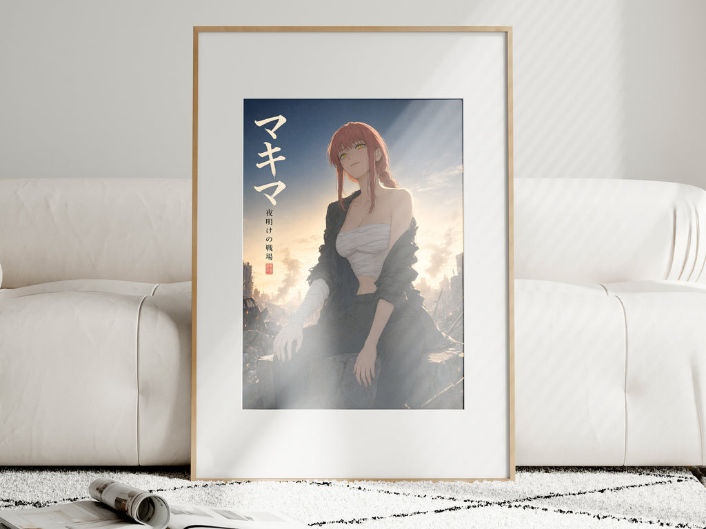 Chainsaw Man Makima Post Battle Sunset Anime Poster — i01463