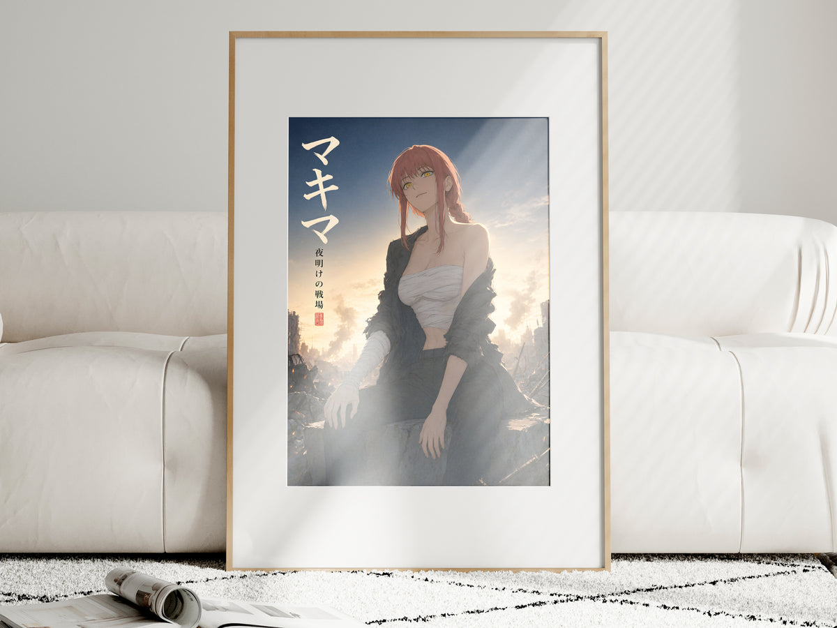 Chainsaw Man Makima Post Battle Sunset Anime Poster — i01463