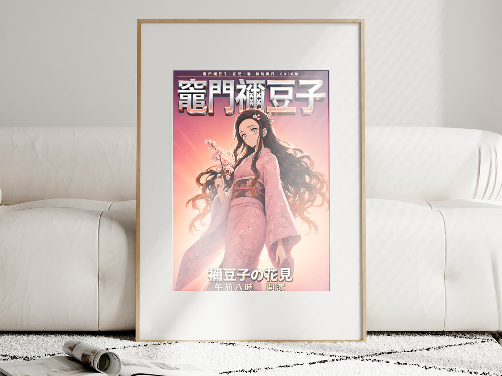 Demon Slayer Nezuko Hanami Dawn Kimono Anime Poster — i01463