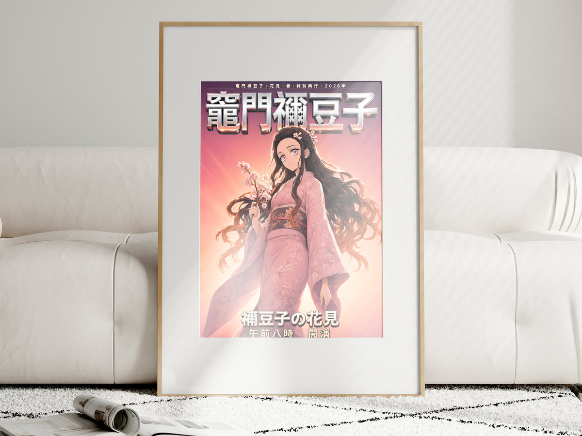 Demon Slayer Nezuko Hanami Dawn Kimono Anime Poster — i01463
