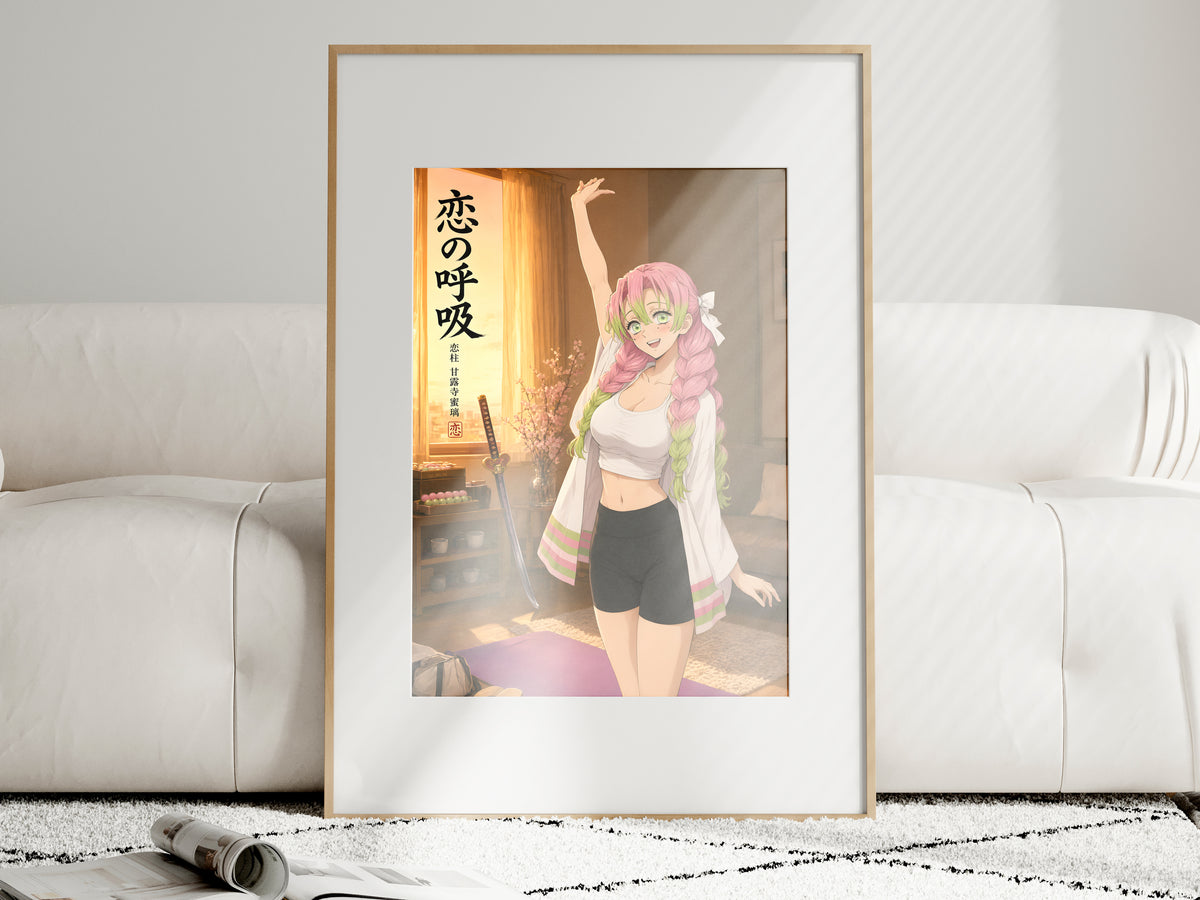 Demon Slayer Mitsuri Morning Stretch Anime Poster — i01463