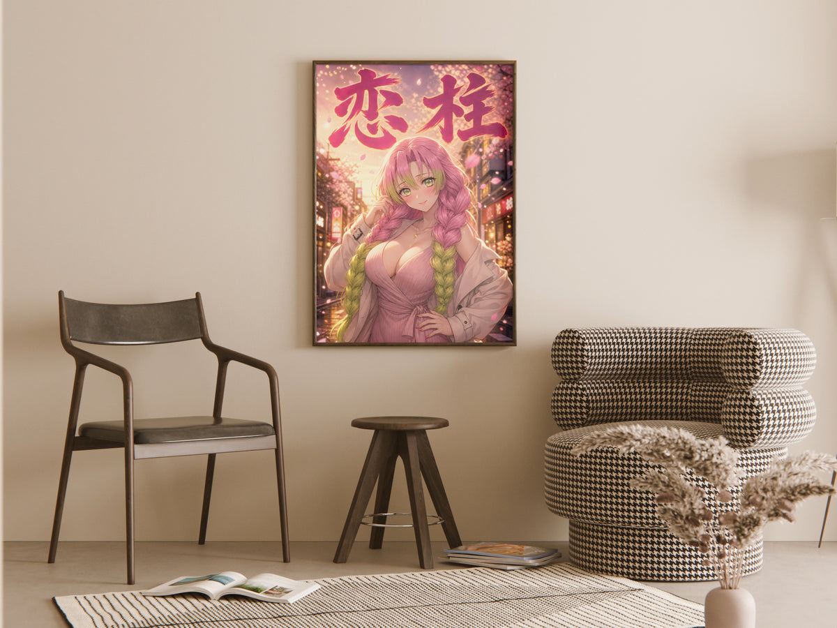 Mitsuri fashion anime poster — room display mockup