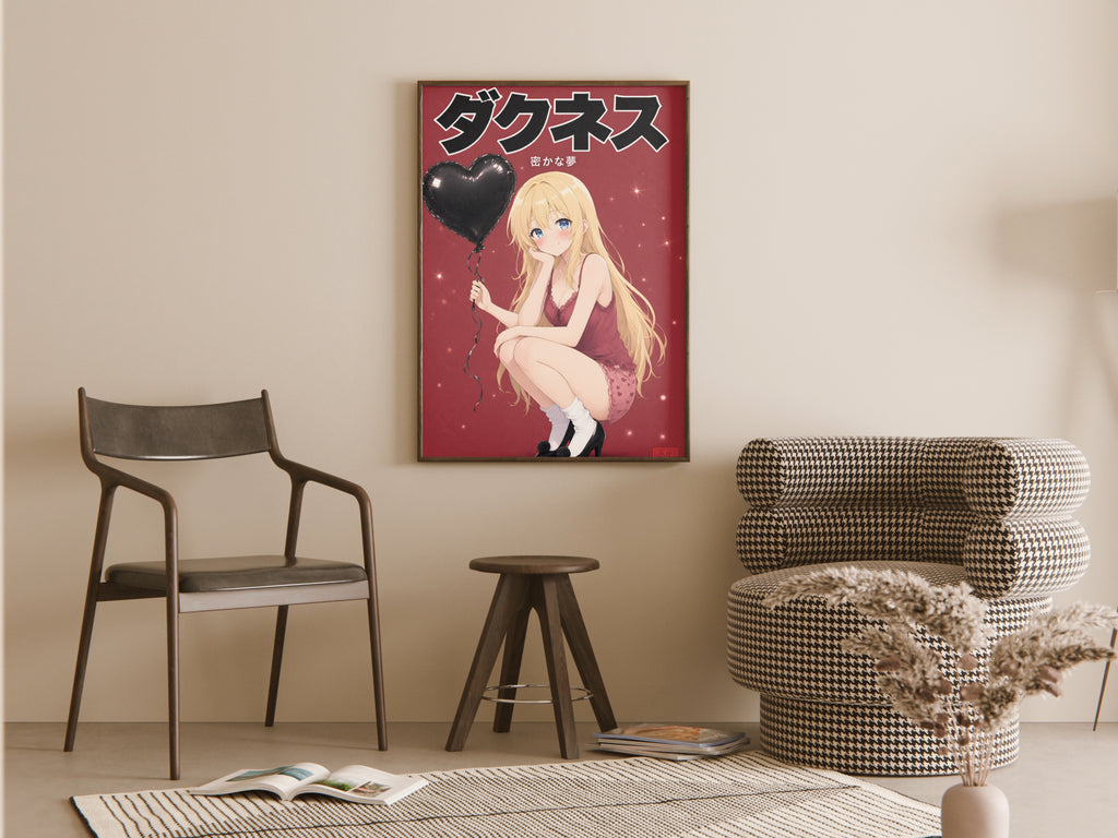 Konosuba Darkness Black Heart Balloon Anime Poster — room
