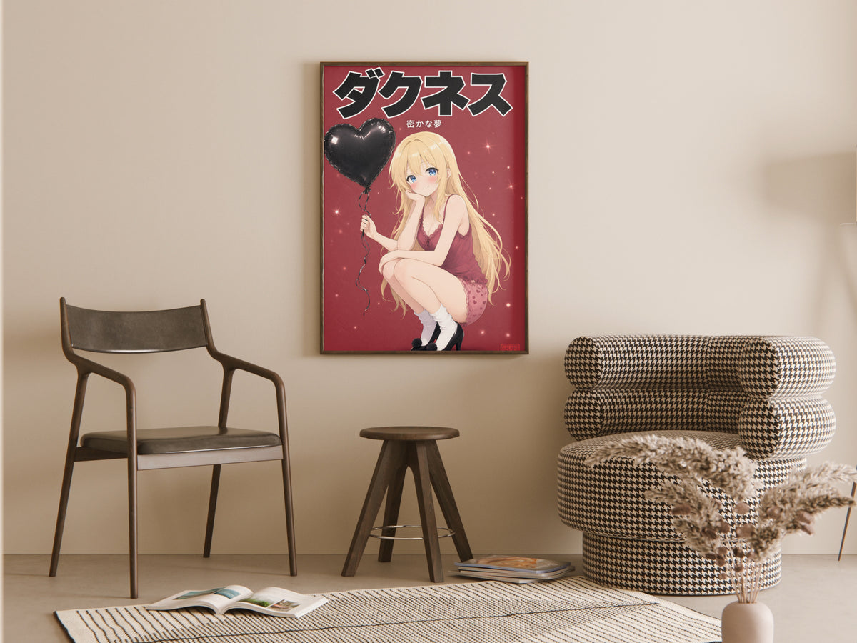 Konosuba Darkness Black Heart Balloon Anime Poster — room
