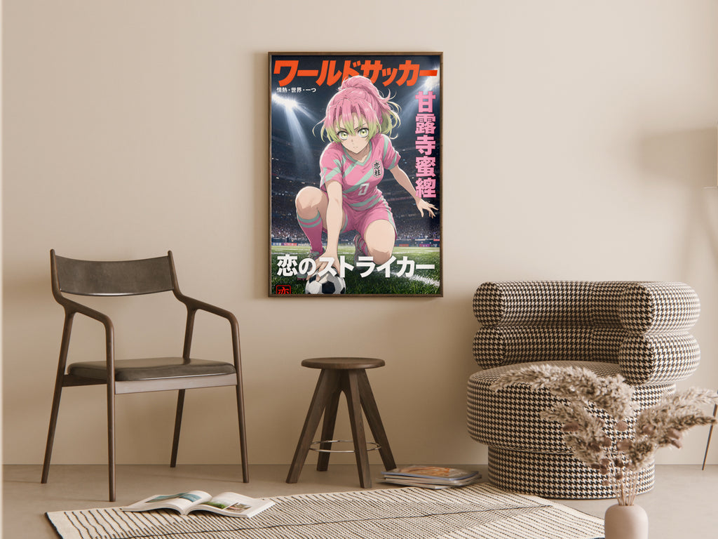 Demon Slayer Mitsuri Pink Football Cover Anime Poster — room