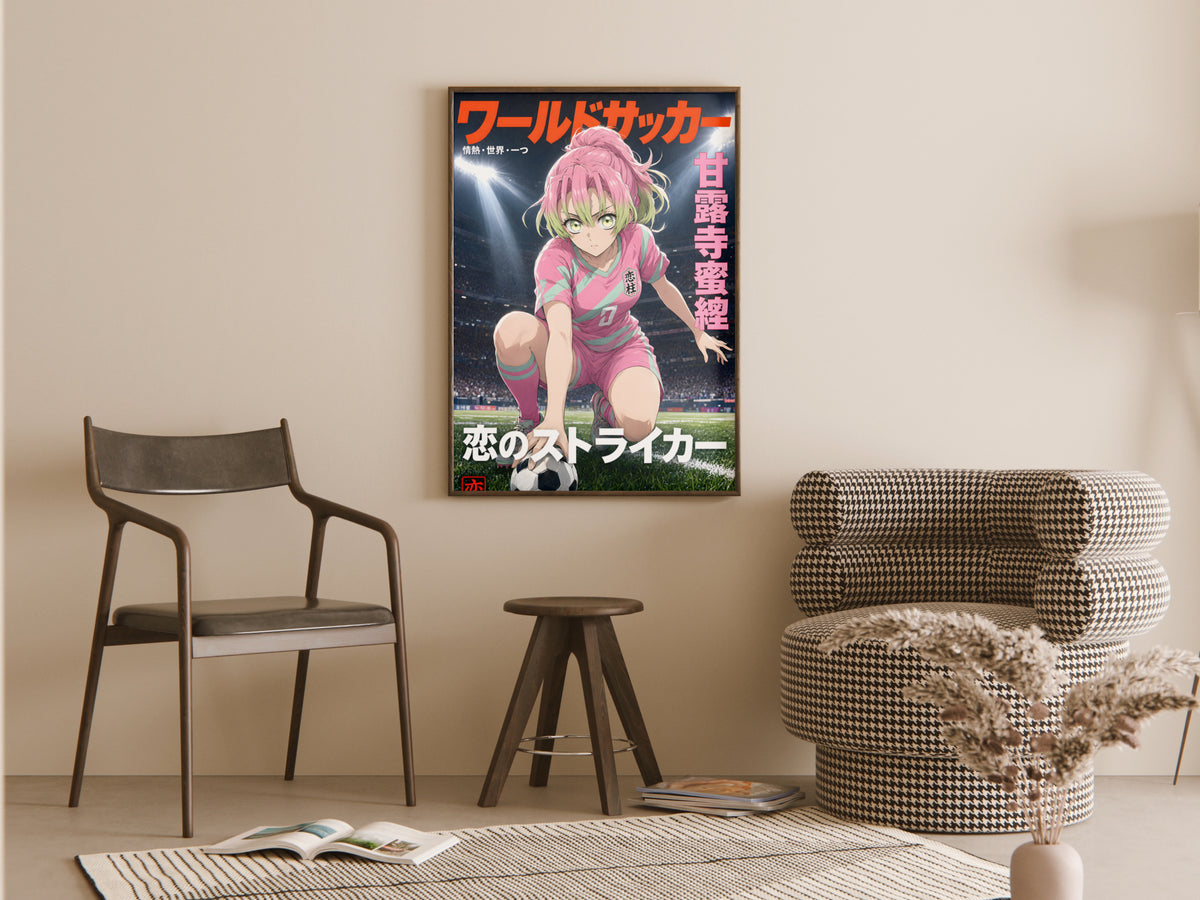 Demon Slayer Mitsuri Pink Football Cover Anime Poster — room