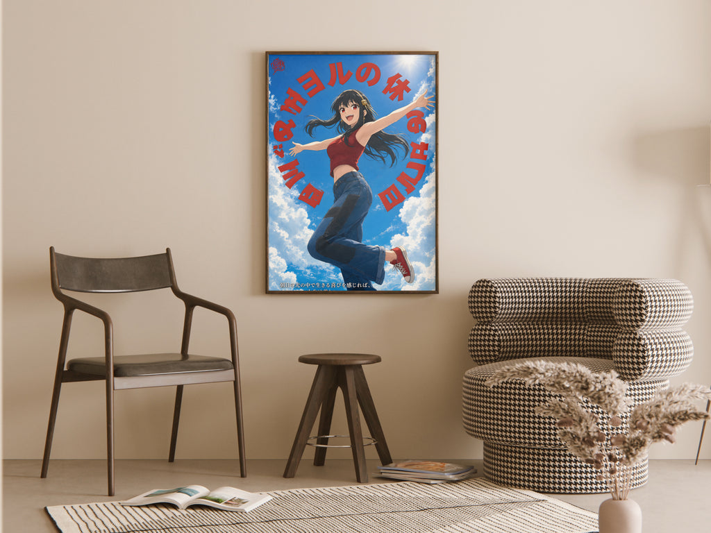 Spy x Family Yor Blue Sky Circle Portrait Anime Poster — room