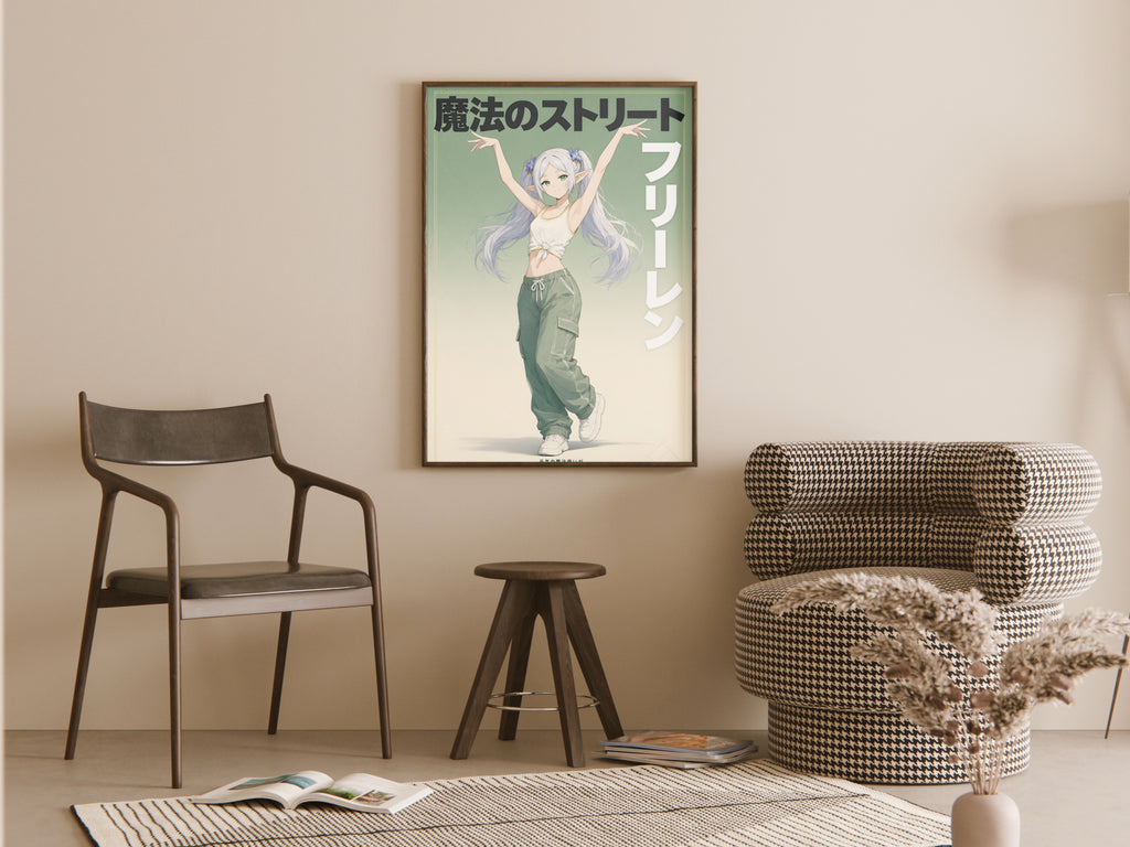 Frieren Green Cargo Streetwear Anime Poster — room