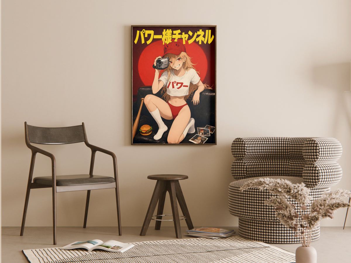 Chainsaw Man Power Red Camcorder Portrait Anime Poster — room
