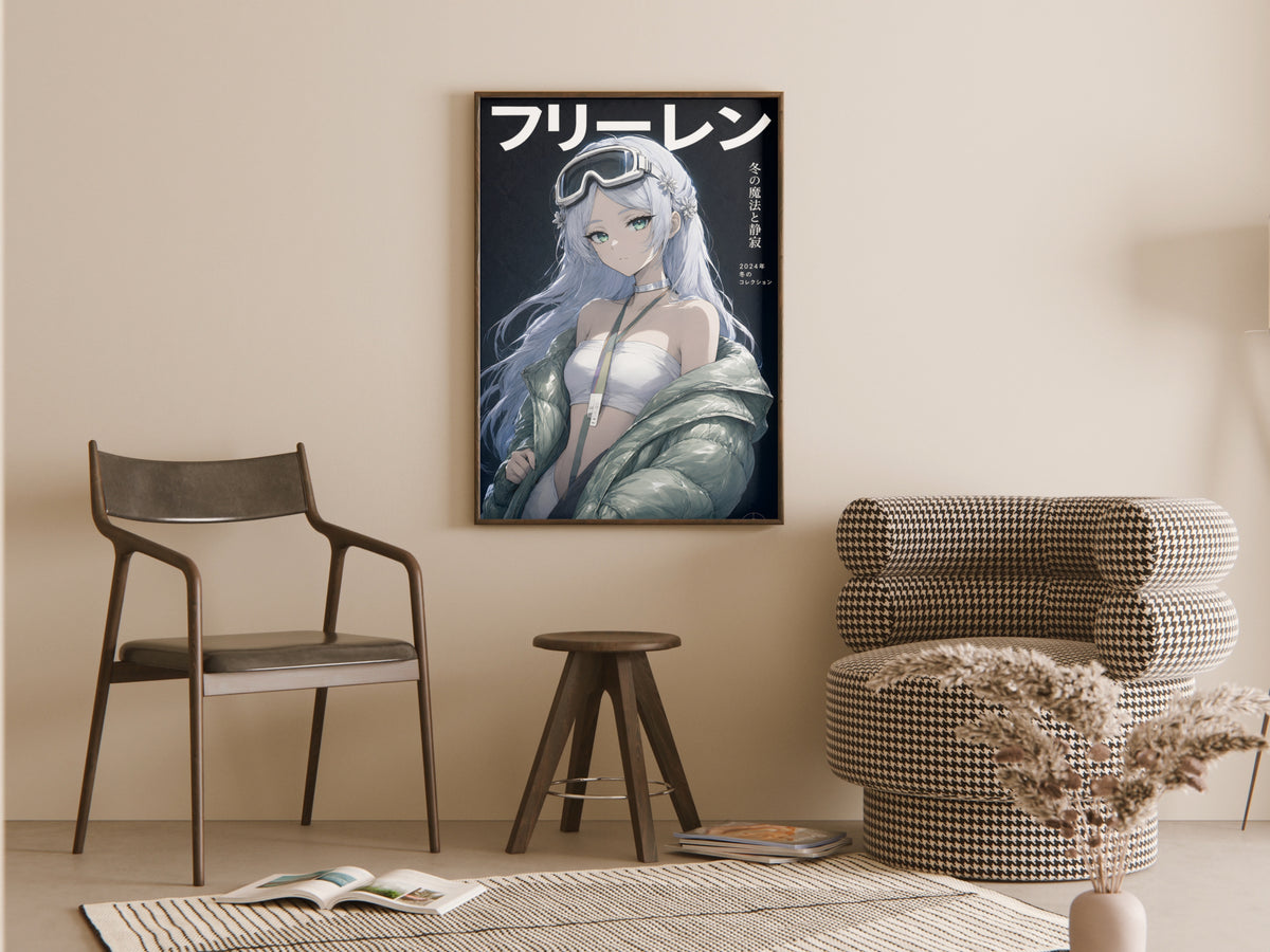 Frieren Puffer Jacket and Goggles Anime Poster — room