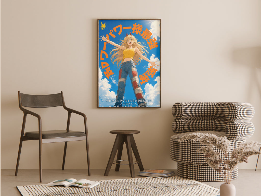 Chainsaw Man Power Blue Sky Portrait Anime Poster — room