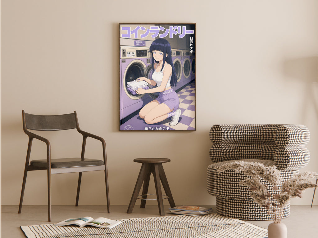 Naruto Hinata Lavender Laundry Day Anime Poster — room