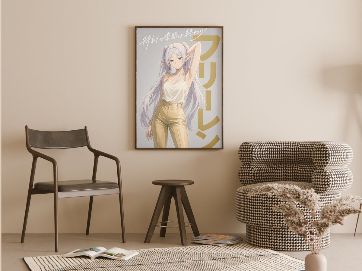 Frieren Golden Trousers Fashion Anime Poster — room