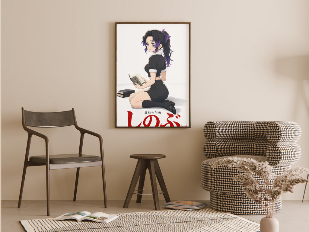 Demon Slayer Shinobu Reading Editorial Anime Poster — room