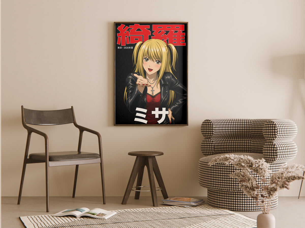 Death Note Misa Red Black Gothic Portrait Anime Poster — room