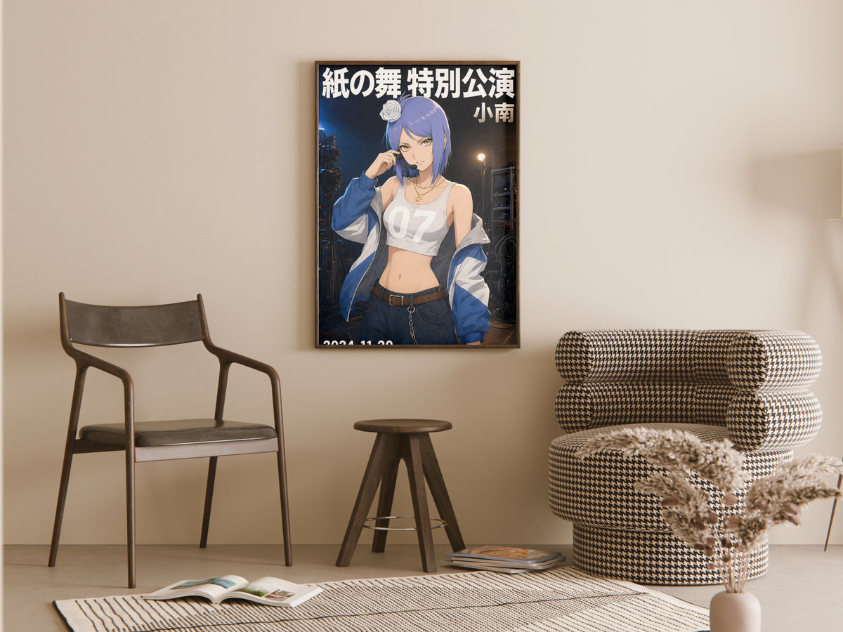 Naruto Konan Backstage Microphone Portrait Anime Poster — room