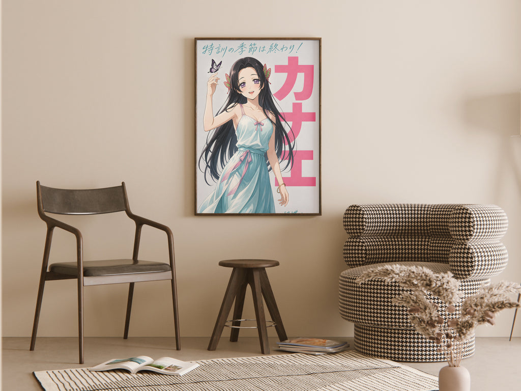 Demon Slayer Kanae Butterfly Pastel Dress Anime Poster — room