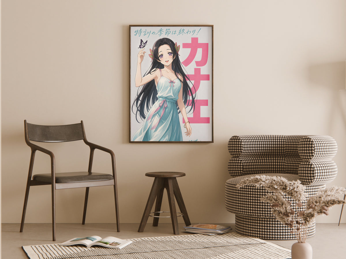 Demon Slayer Kanae Butterfly Pastel Dress Anime Poster — room