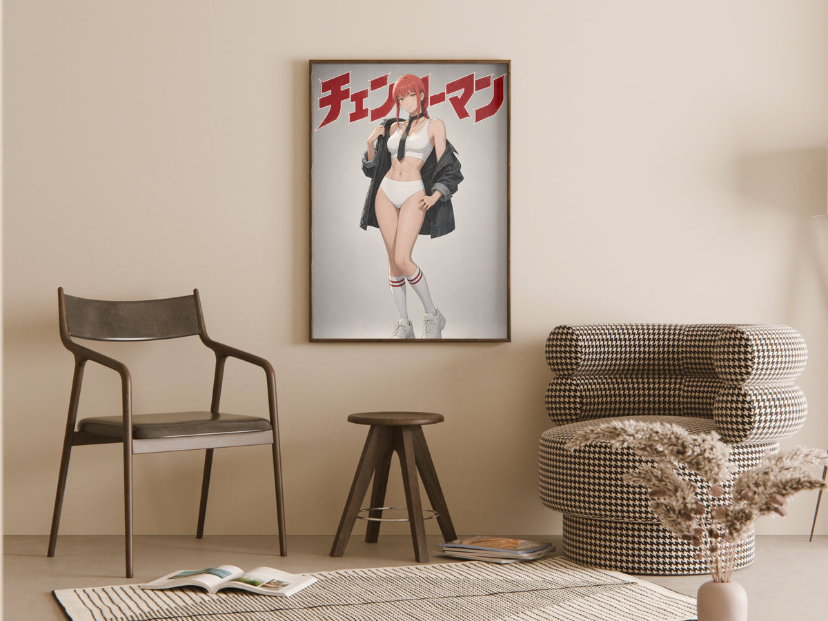 Chainsaw Man Makima White Sportswear Editorial Anime Poster — room