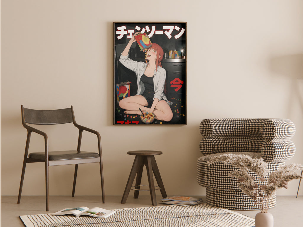 Chainsaw Man Makima Midnight Cereal Portrait Anime Poster — room