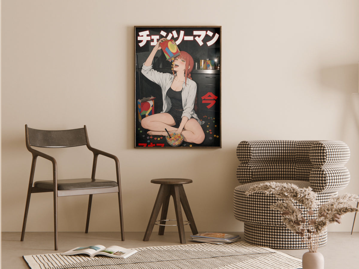 Chainsaw Man Makima Midnight Cereal Portrait Anime Poster — room